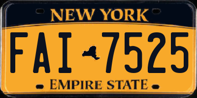 NY license plate FAI7525