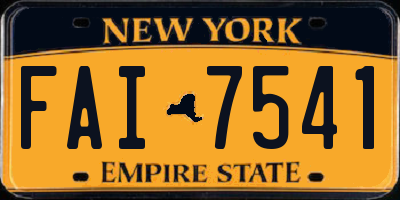NY license plate FAI7541