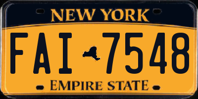 NY license plate FAI7548