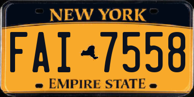 NY license plate FAI7558