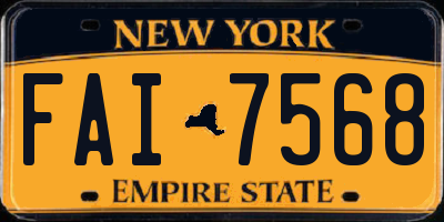 NY license plate FAI7568