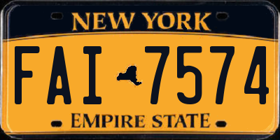 NY license plate FAI7574