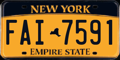 NY license plate FAI7591