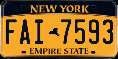 NY license plate FAI7593