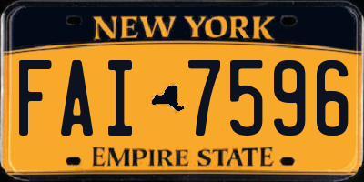 NY license plate FAI7596