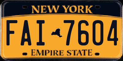 NY license plate FAI7604