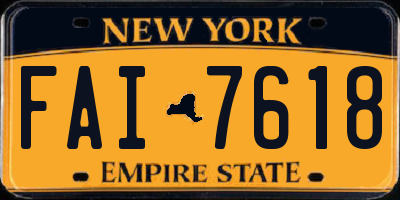 NY license plate FAI7618