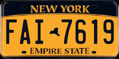 NY license plate FAI7619