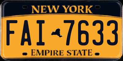 NY license plate FAI7633