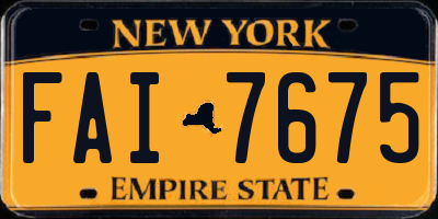 NY license plate FAI7675