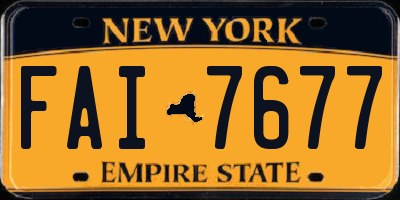 NY license plate FAI7677