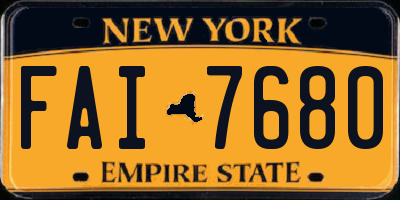 NY license plate FAI7680