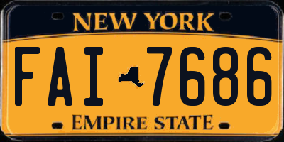 NY license plate FAI7686
