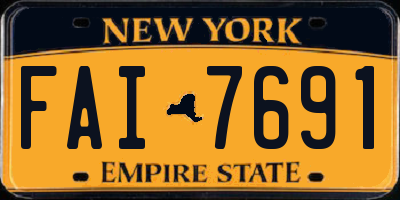 NY license plate FAI7691