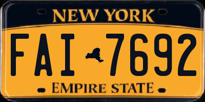 NY license plate FAI7692
