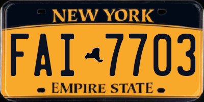 NY license plate FAI7703
