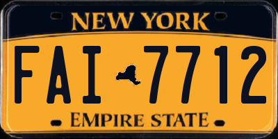 NY license plate FAI7712