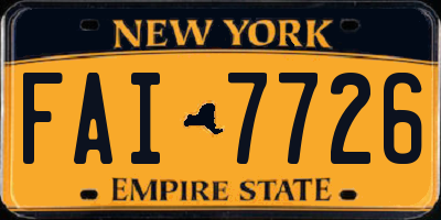 NY license plate FAI7726