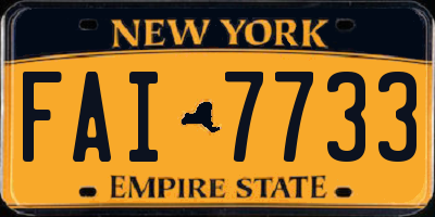NY license plate FAI7733