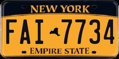 NY license plate FAI7734