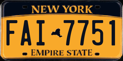 NY license plate FAI7751