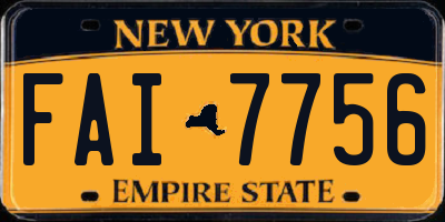 NY license plate FAI7756