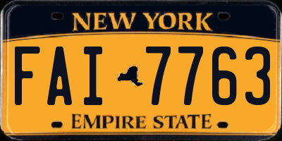 NY license plate FAI7763