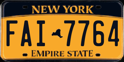 NY license plate FAI7764