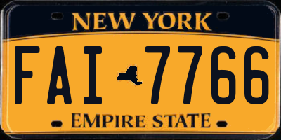 NY license plate FAI7766