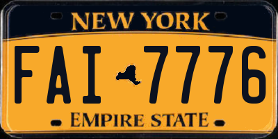 NY license plate FAI7776