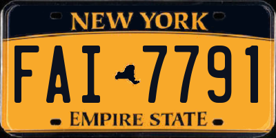 NY license plate FAI7791