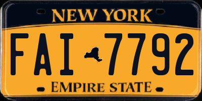 NY license plate FAI7792