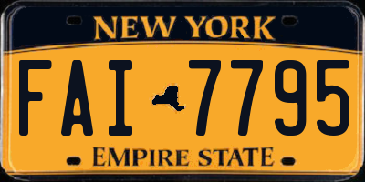 NY license plate FAI7795