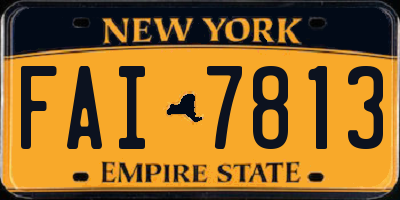NY license plate FAI7813