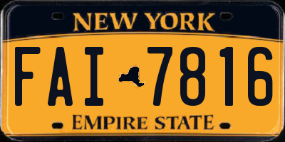 NY license plate FAI7816
