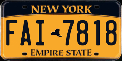 NY license plate FAI7818