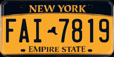 NY license plate FAI7819