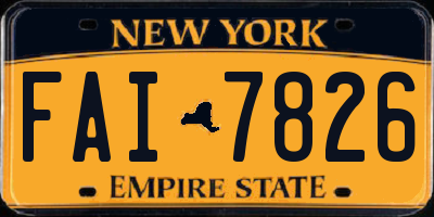 NY license plate FAI7826
