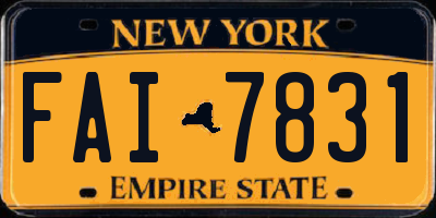 NY license plate FAI7831