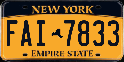 NY license plate FAI7833