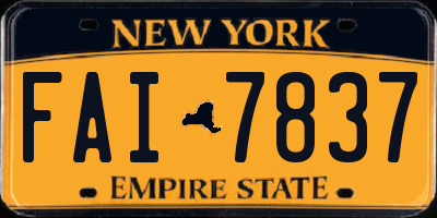 NY license plate FAI7837