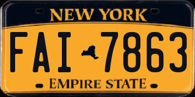 NY license plate FAI7863