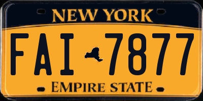 NY license plate FAI7877