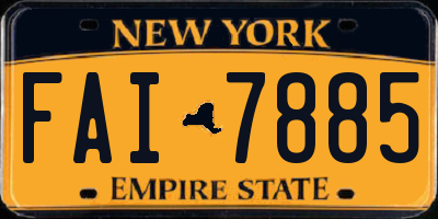 NY license plate FAI7885