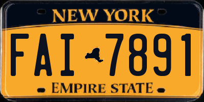NY license plate FAI7891