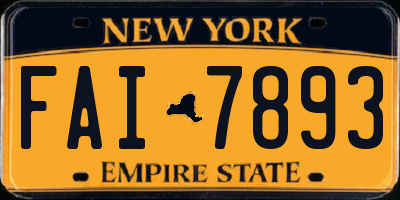 NY license plate FAI7893