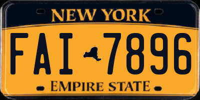 NY license plate FAI7896