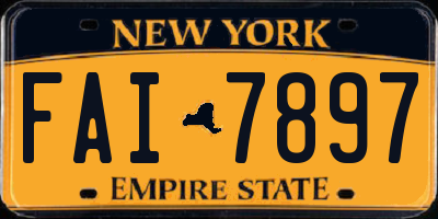 NY license plate FAI7897