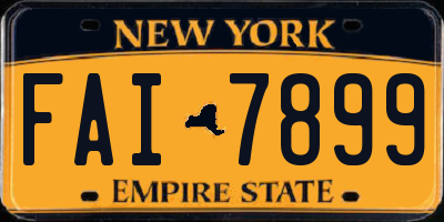 NY license plate FAI7899