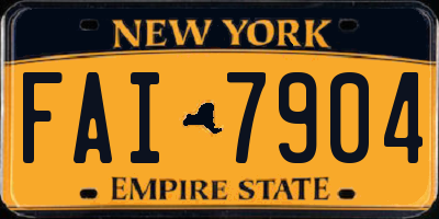 NY license plate FAI7904